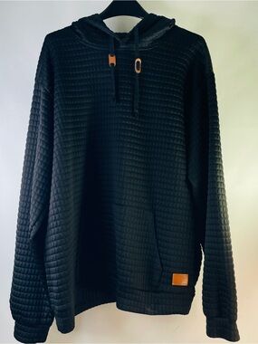Sporto Black Quilted Pullover Hoodie
